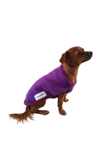 Sleeveless Purple Fleece Dog Coat