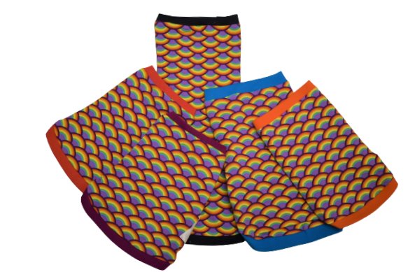 Multicoloured Seashell Design with choice of ribbing colour