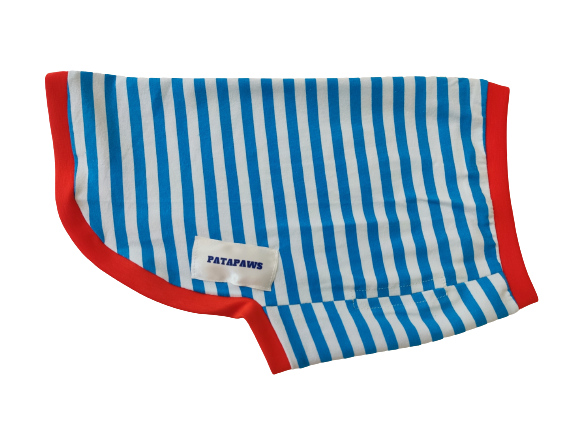 Electric Blue Striped Design With Orange Ribbing (Light Weight)