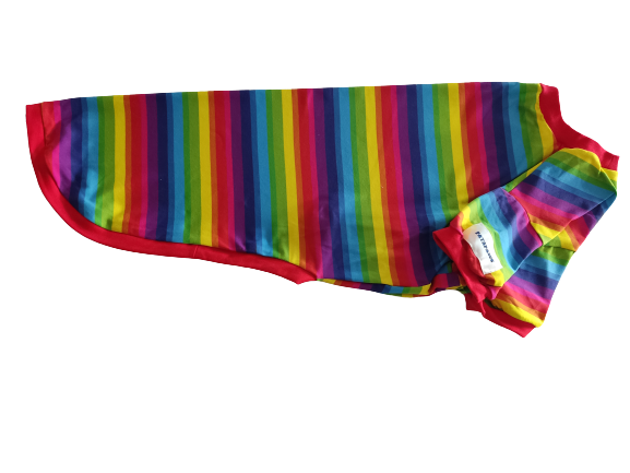 Short Sleeve Rainbow Runner Dog Coat