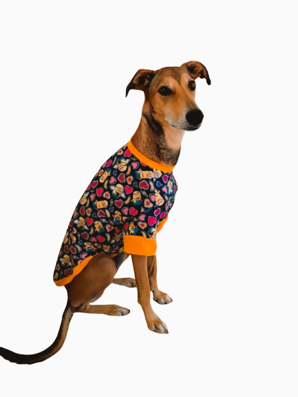 Short Sleeve Heart Minion Yellow Ribbing Dog Coat